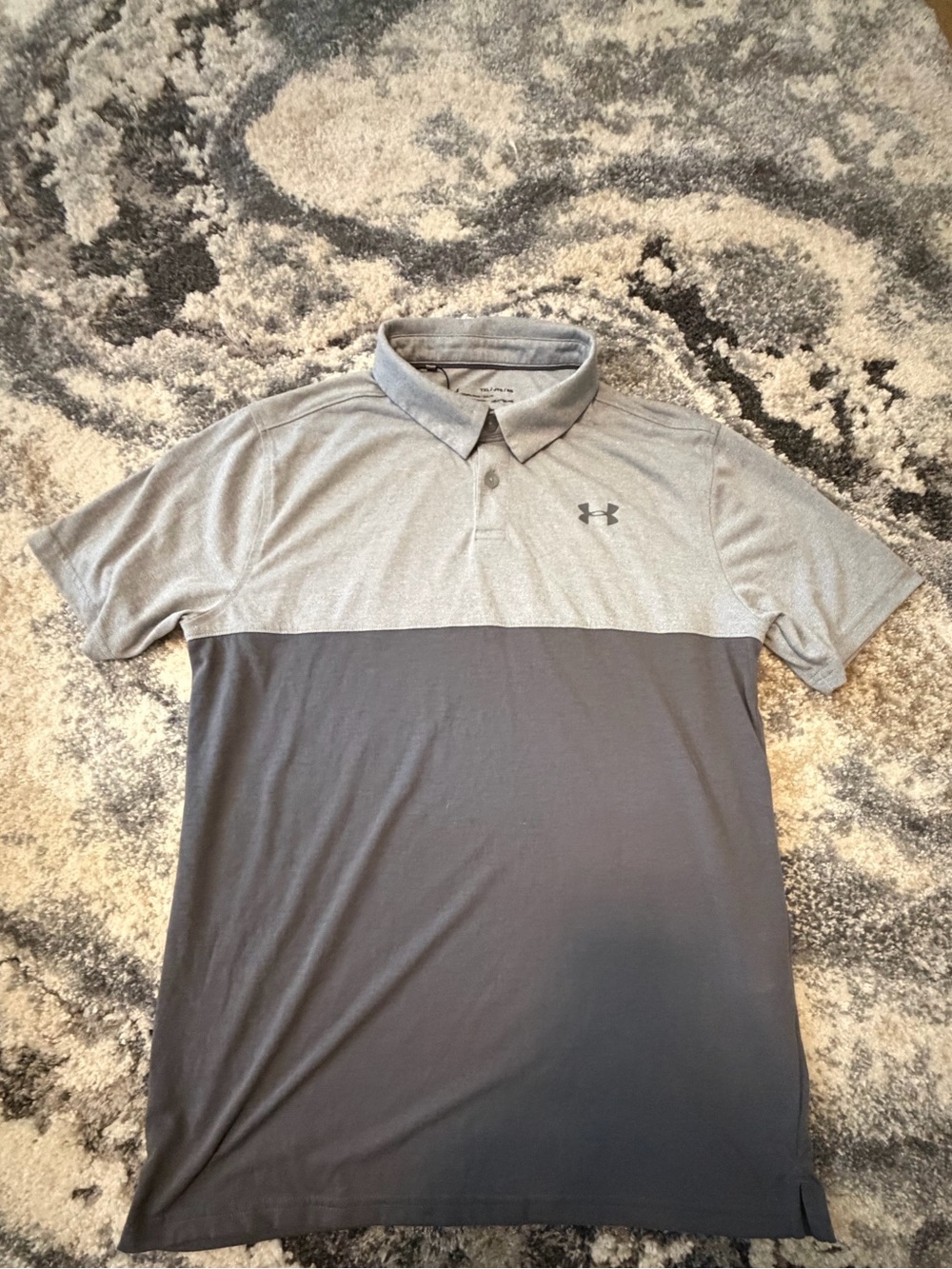 Under Armour Men’s Two-Tone Gray Polo - Light and Dark Gray